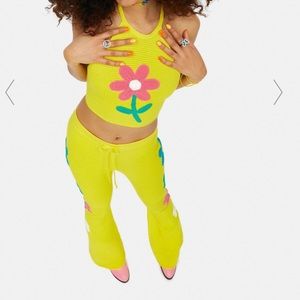 Yellow Daisy Crochet two piece set